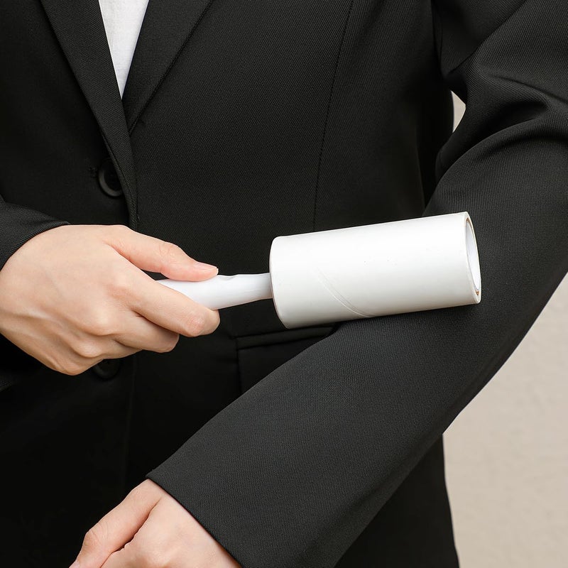 MINGRACE Lint Roller for Pet Hair Extra Sticky Lint Removal Roller with 3 Refills, Reusable Handle with 4 Sticky Rolls Total 240 Sheets (White Stick) - Image 2